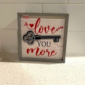 Love you more Valentine’s Day slide up wooden keepsake box-NWT